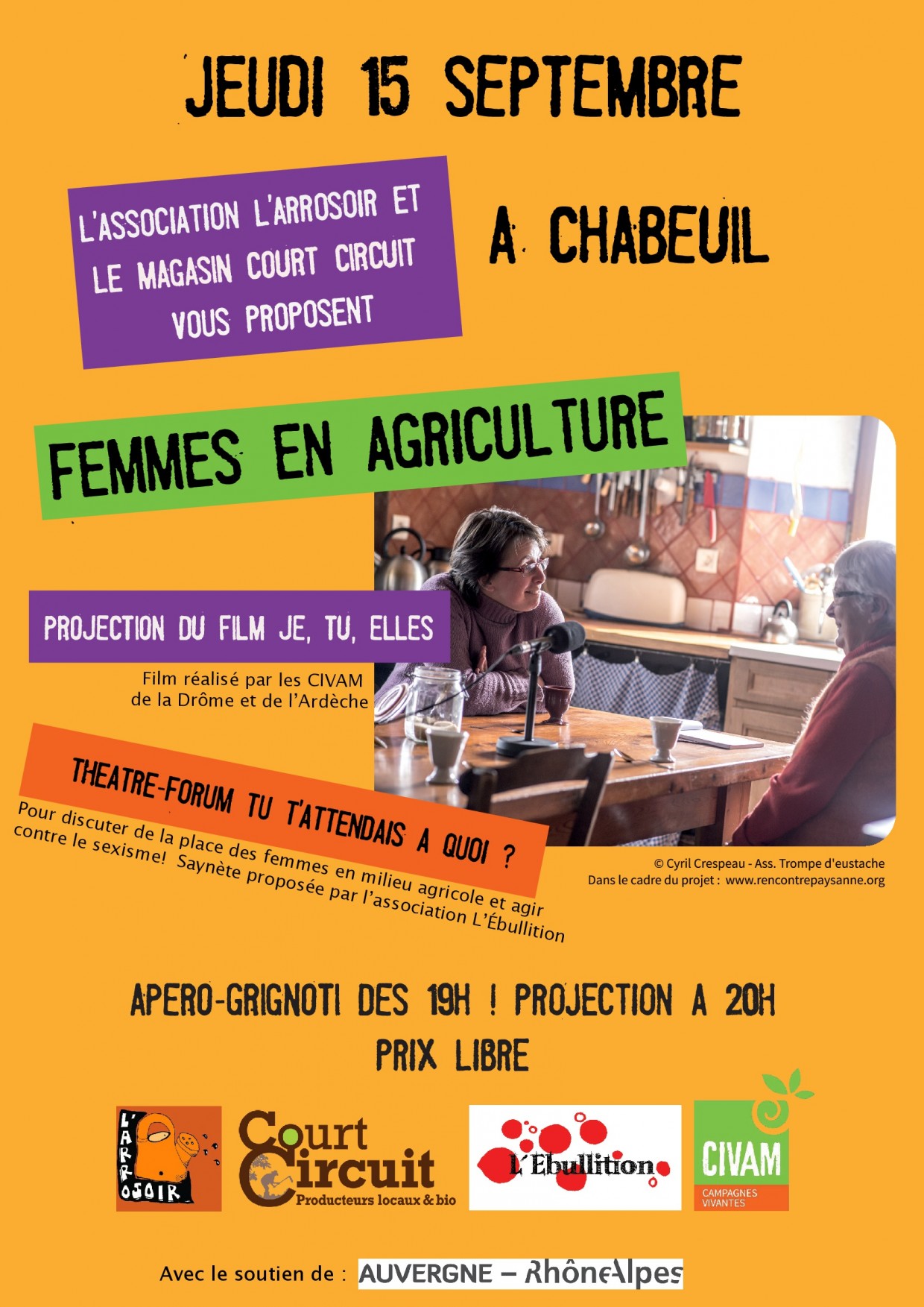 PROJECTION et THÉÂTRE FORUM AUTOUR DES FEMMES EN AGRICULTURE